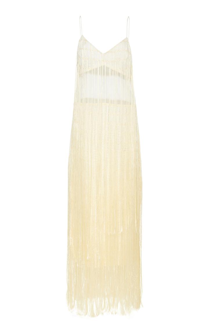 Moda Operandi Marina Moscone Fringed Silk-blend Dress Size: 0