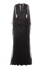 Pamella Roland Ombre Sequined Silk Gown