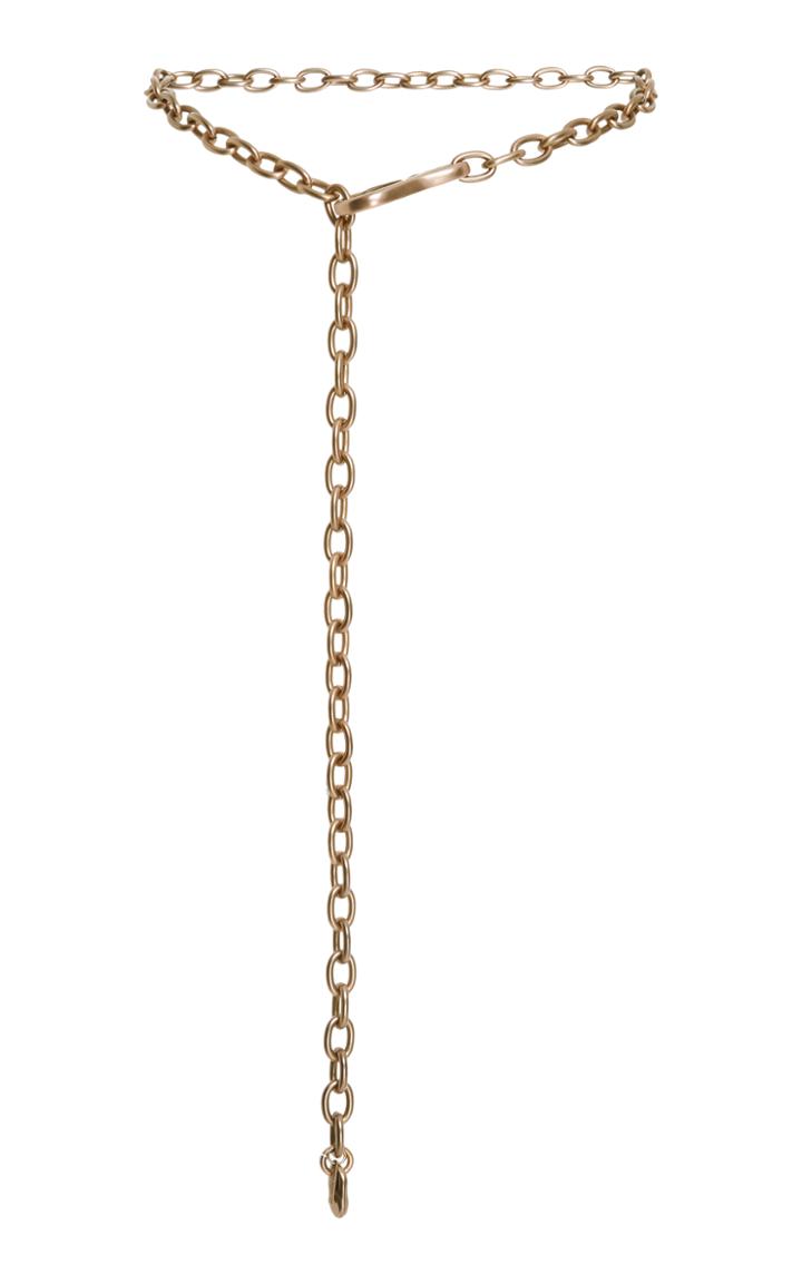 Tomas Maier Dark Rose Brass Chain Belt