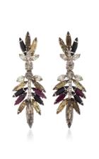 Nicole Romano Multicolored Feather Crystal Earrings