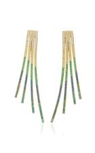 Joanna Laura Constantine Criss-cross Rainbow Gold-plated Brass And Cubic Zirconia Statement Earrings