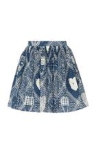 Red Valentino Poplin Heart Print Skirt