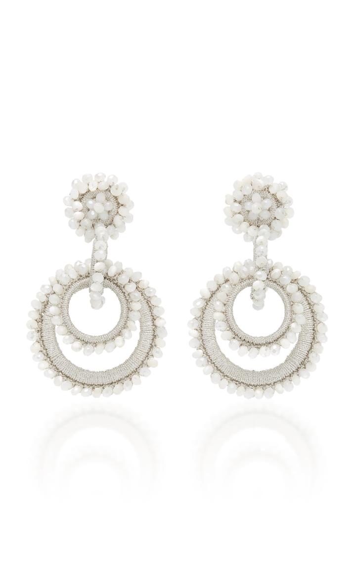 Bibi Marini Silk And Mother Of Pearl Beaded Short Sundrop Earrings