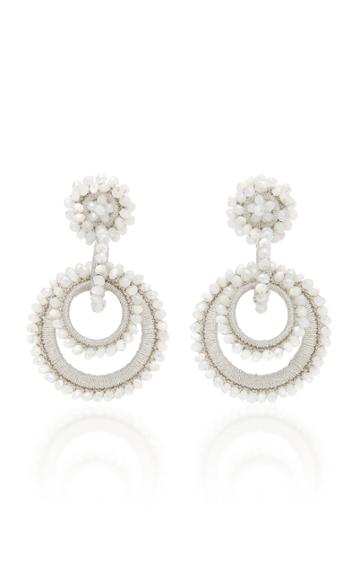 Bibi Marini Silk And Mother Of Pearl Beaded Short Sundrop Earrings