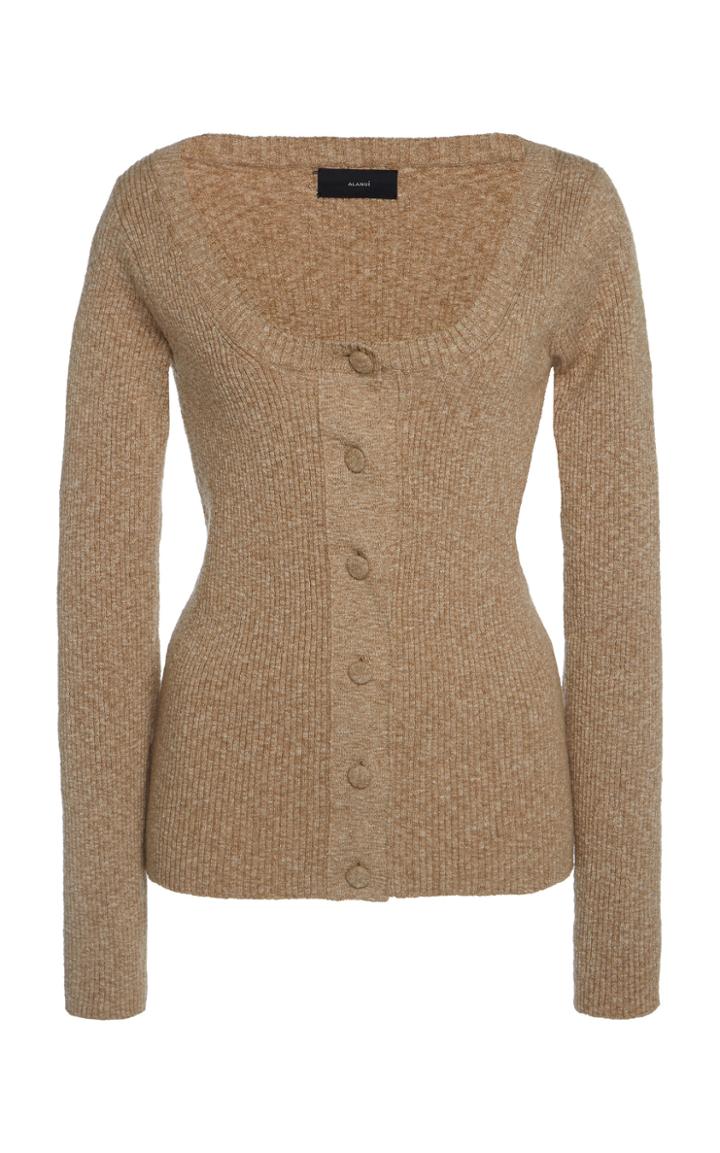 Moda Operandi Alanui Ribbed-knit Cotton-wool Cardigan Size: Xs