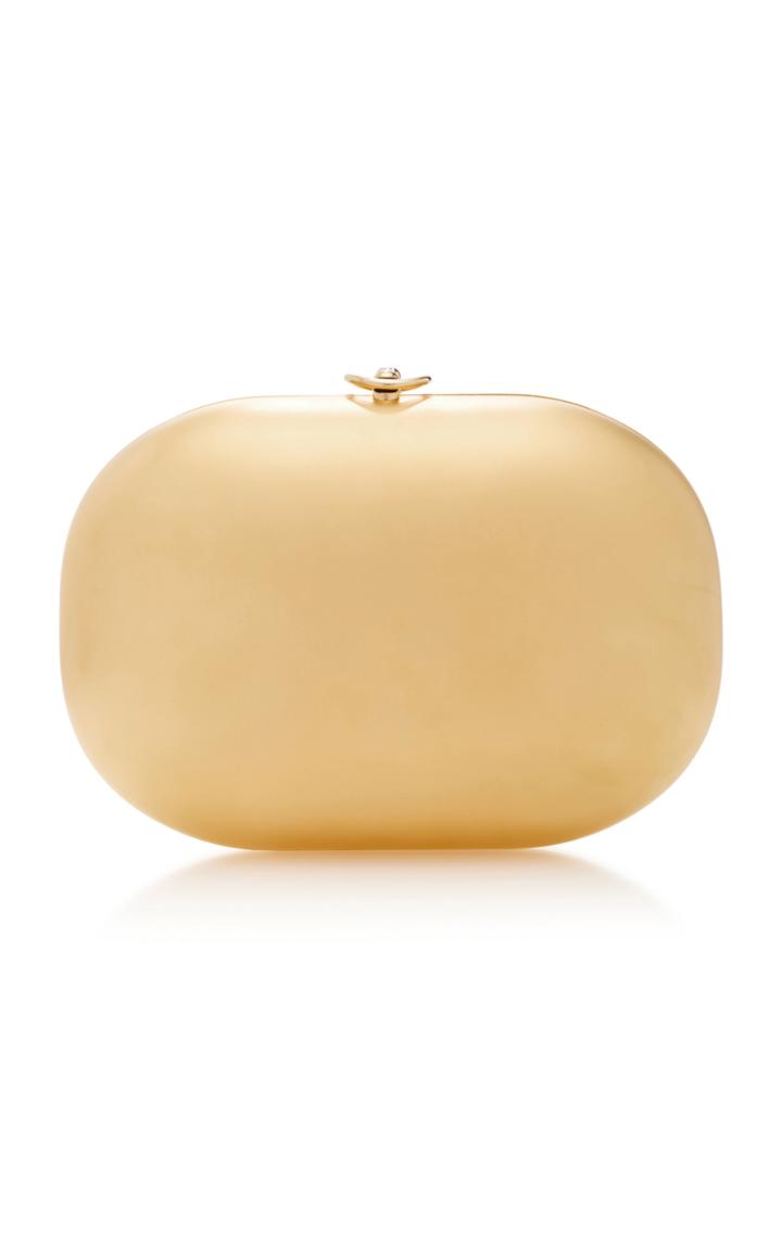 Jeffrey Levinson Elina Satin Matte 18k Gold Clutch