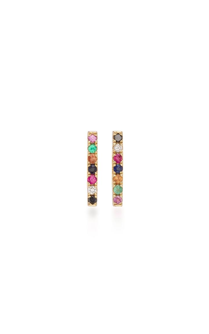 Ef Collection Rainbow 14k Yellow-gold Diamond Stud Earrings