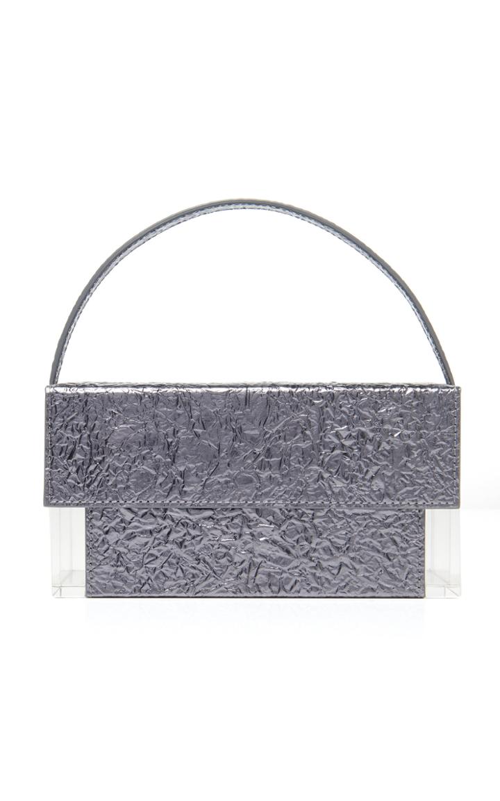 Moda Operandi L'afshar Ida Metallic Leather And Acrylic Top Handle Bag