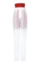 Moda Operandi Peter Do Knit-trimmed Pleated Organza Wide-leg Trousers