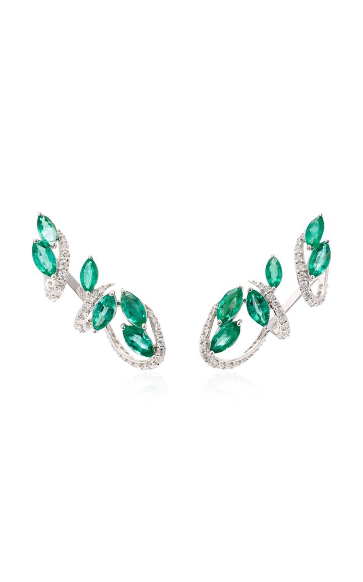 Hueb M'o Exclusive Emerald Climber Earrings