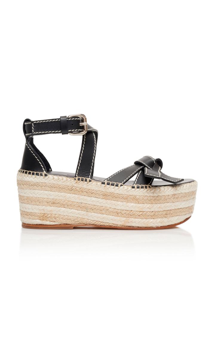 Loewe Gate Leather Espadrille Platform Sandals Size: 36