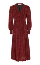 Moda Operandi Alessandra Rich Pied De Poule Checkered Silk Dress Size: 36