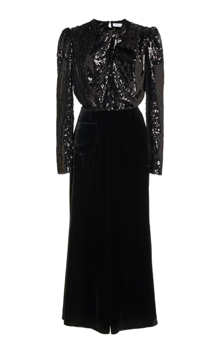 Racil Liza Embroidered Velvet Dress