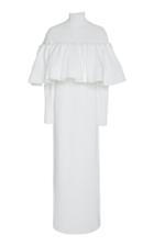 Carolina Herrera Ruffle-trimmed Rib Knit Turtleneck Dress