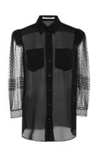 Givenchy Flocked Silk Crepe De Chine Blouse