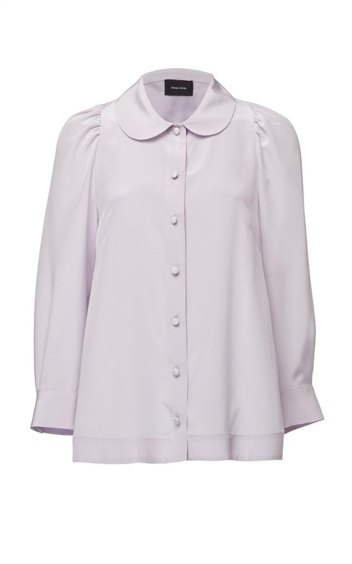 Simone Rocha Lilac Silk Crepe De Chine Shirt