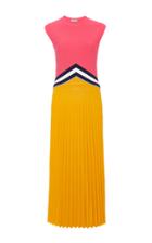 Mrz Pleated Chevron Inlay Dress