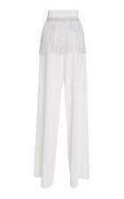 Sally Lapointe M'o Exclusive Fringed Stretch-crepe Wide-leg Pants
