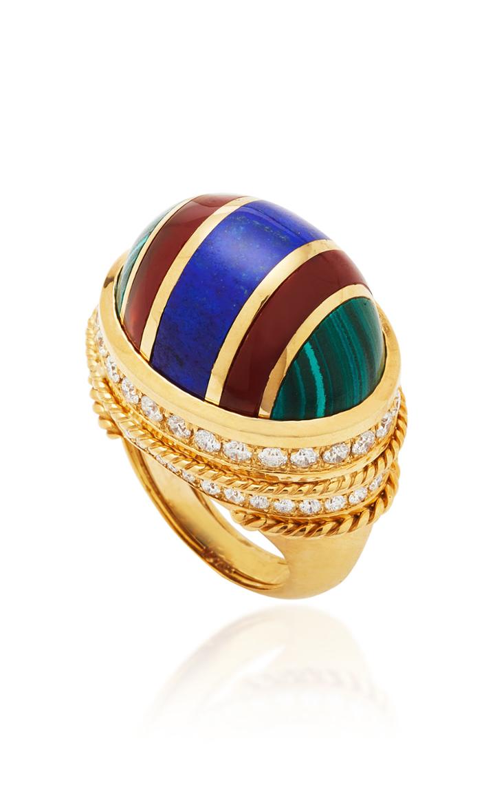 The Last Line Multi-stone Inlay Bombe Cocktail Ring