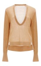 Tome Camel V-neck Wool Sweater