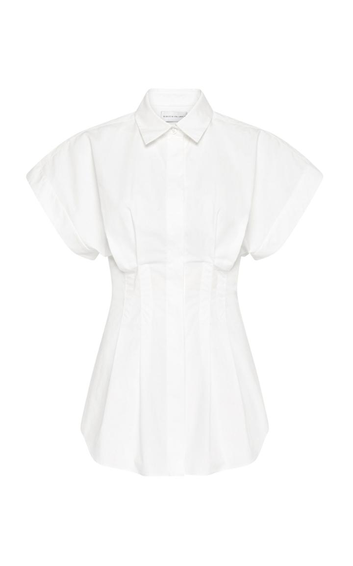 Moda Operandi Rebecca Vallance Kenza Pleated Cotton Poplin Shirt