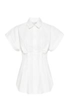 Moda Operandi Rebecca Vallance Kenza Pleated Cotton Poplin Shirt