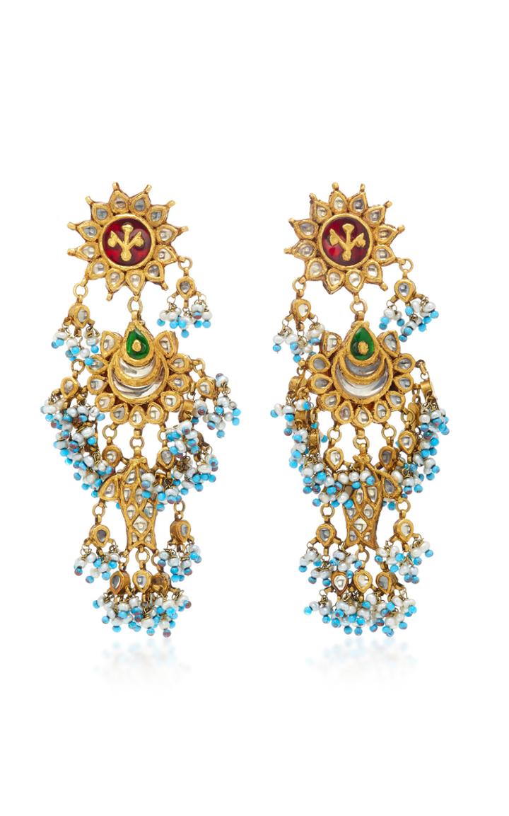 Amrapali One-of-a-kind Diamond Pearl And Glass Drop Earrings