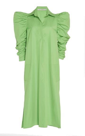 Silvia Tcherassi Tokio Statement Shoulder Cotton-blend Dress