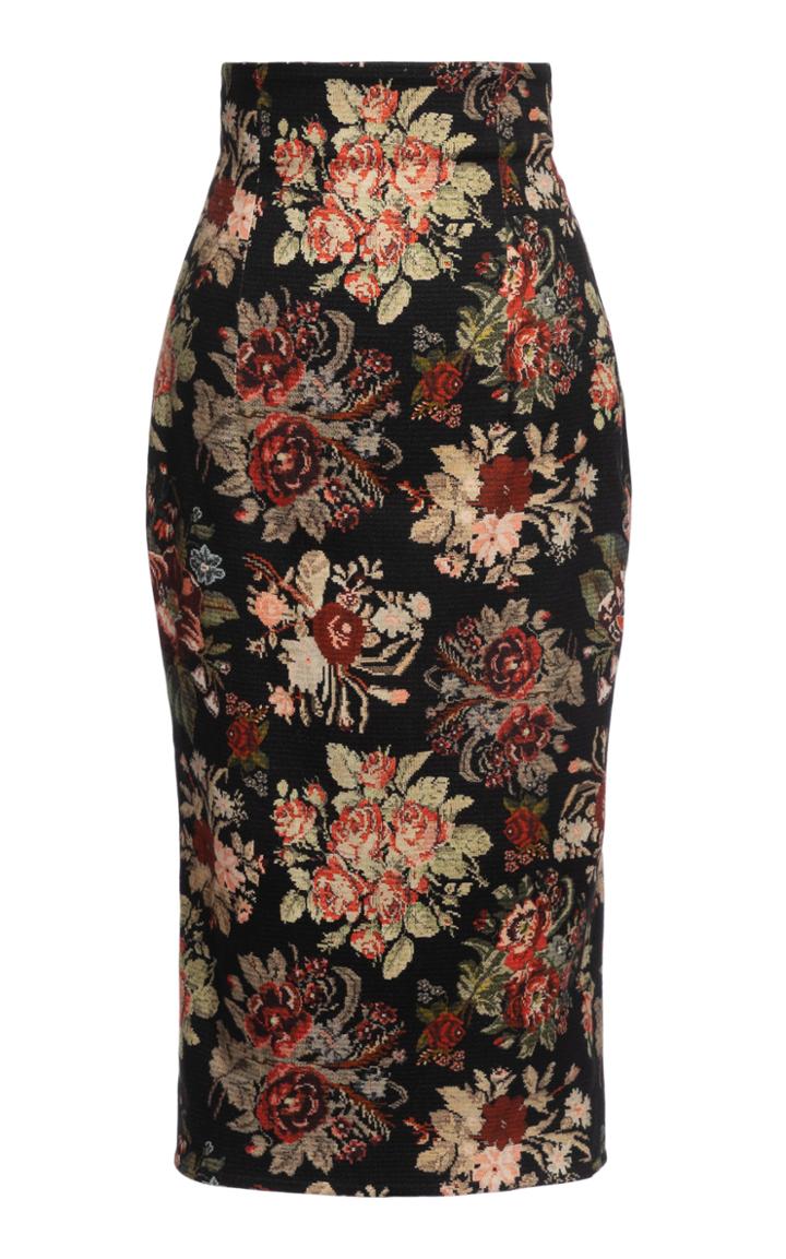 Moda Operandi Lena Hoschek Wanda Floral Jacquard High-rise Pencil Skirt