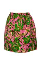 La Doublej Pouf Printed Wool-blend Mini Skirt