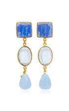 Loulou De La Falaise 24k Gold-plated Crystal And Stone Earrings