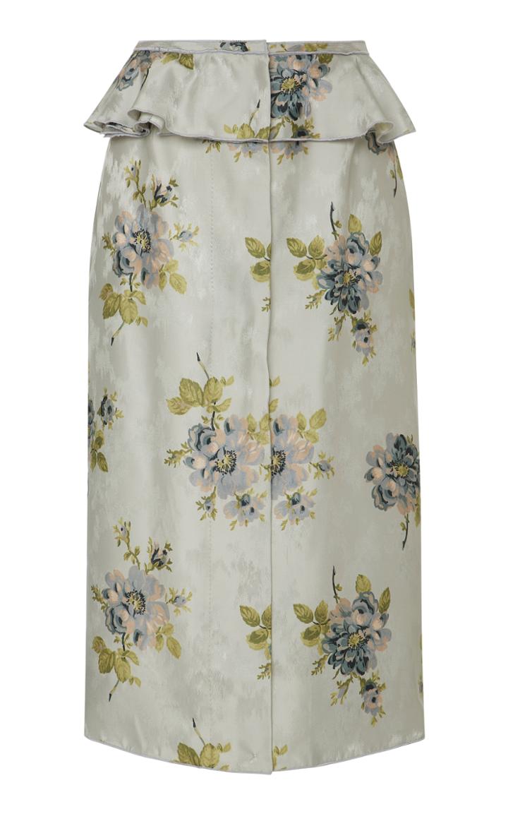 Brock Collection Sylvi Peony Silk Jacquard Skirt