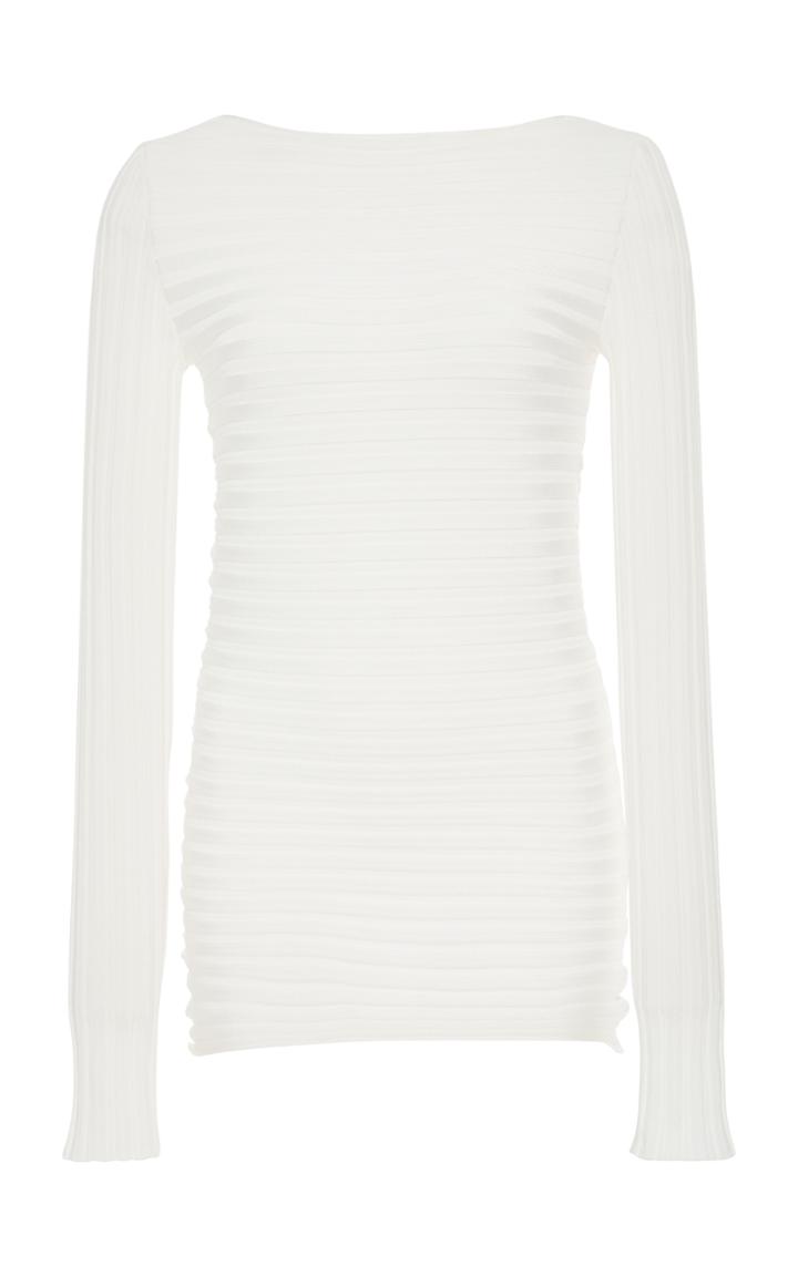 Pepa Pombo Long Sleeve Rib Knit Blouse