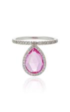 Nina Runsdorf Small 18k White Gold Diamond And Pink Topaz Flip Ring