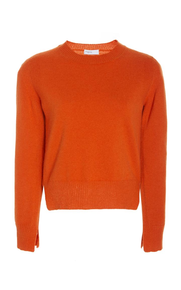 Rosetta Getty Cropped Slit Wool-blend Pullover