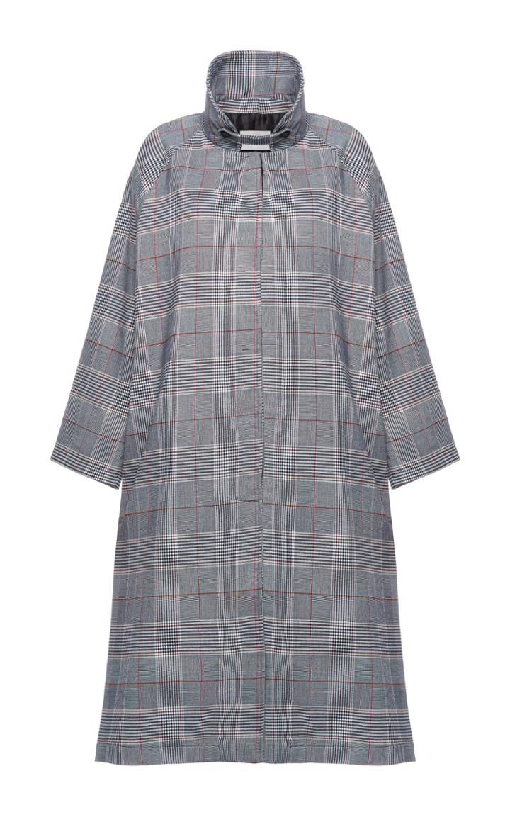 Moda Operandi Studio Cut Check Long Coat