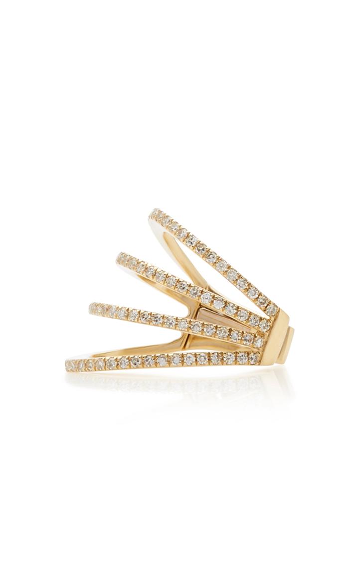 Ef Collection 14k Gold Diamond Single Ear Cuff