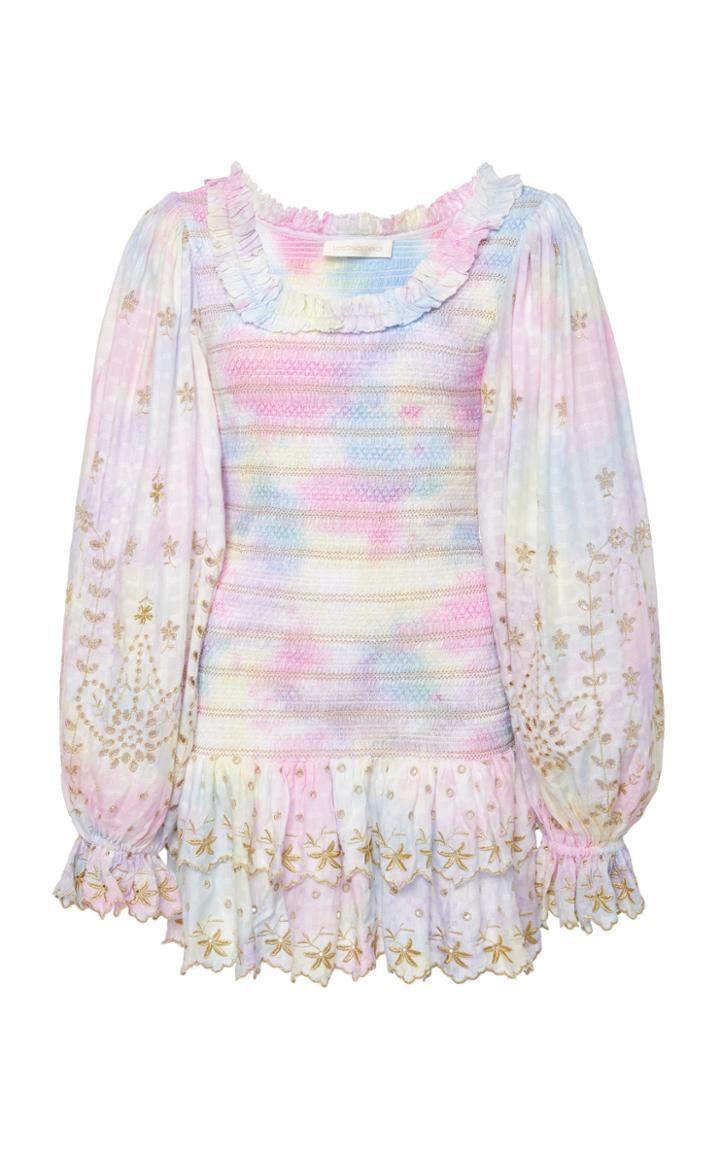 Loveshackfancy Celia Smocked Tie Dye Mini Dress