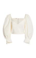 Cult Gaia Debi Printed Silk-crepe Top