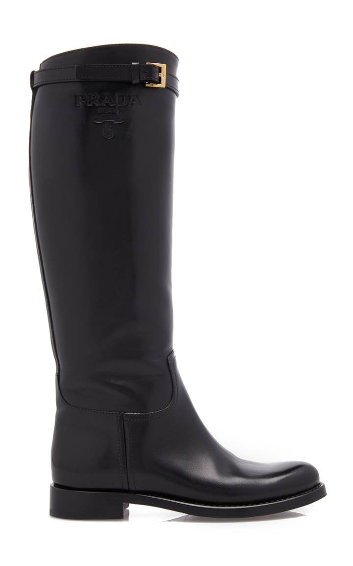Moda Operandi Prada Leather Knee High Boots Size: 35.5