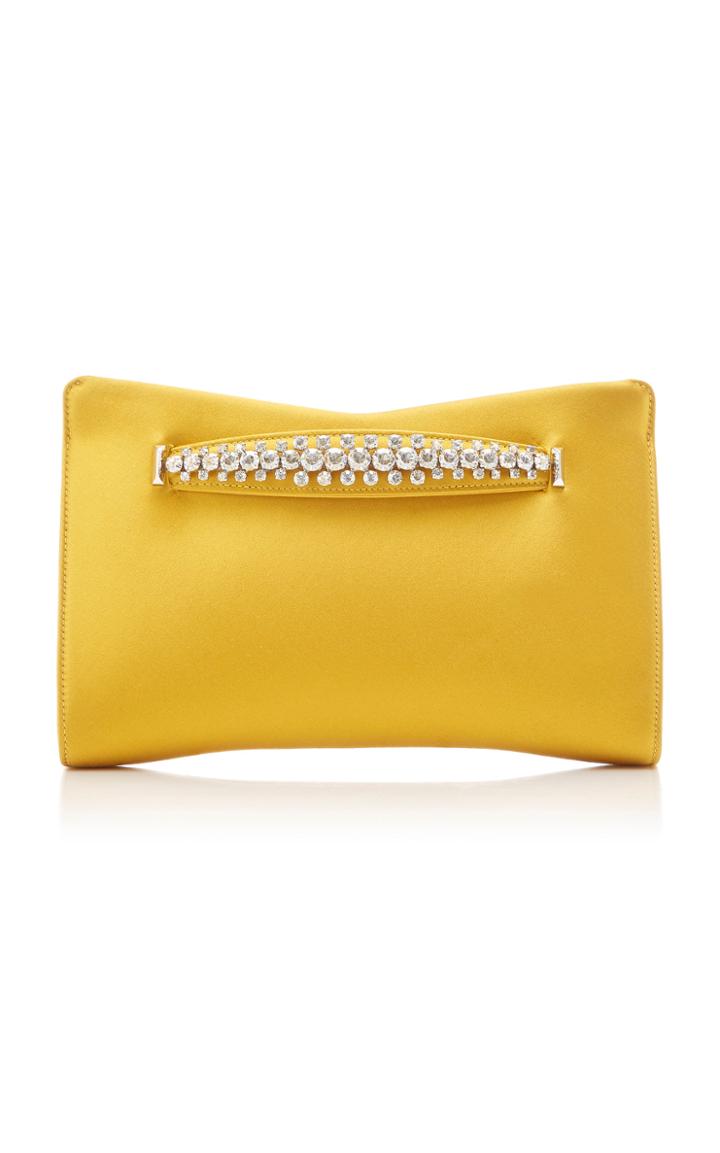 Jimmy Choo Venus Crystal-embellished Satin Clutch