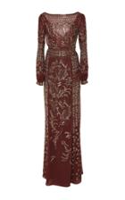J. Mendel Embroidered Chiffon Draped Gown