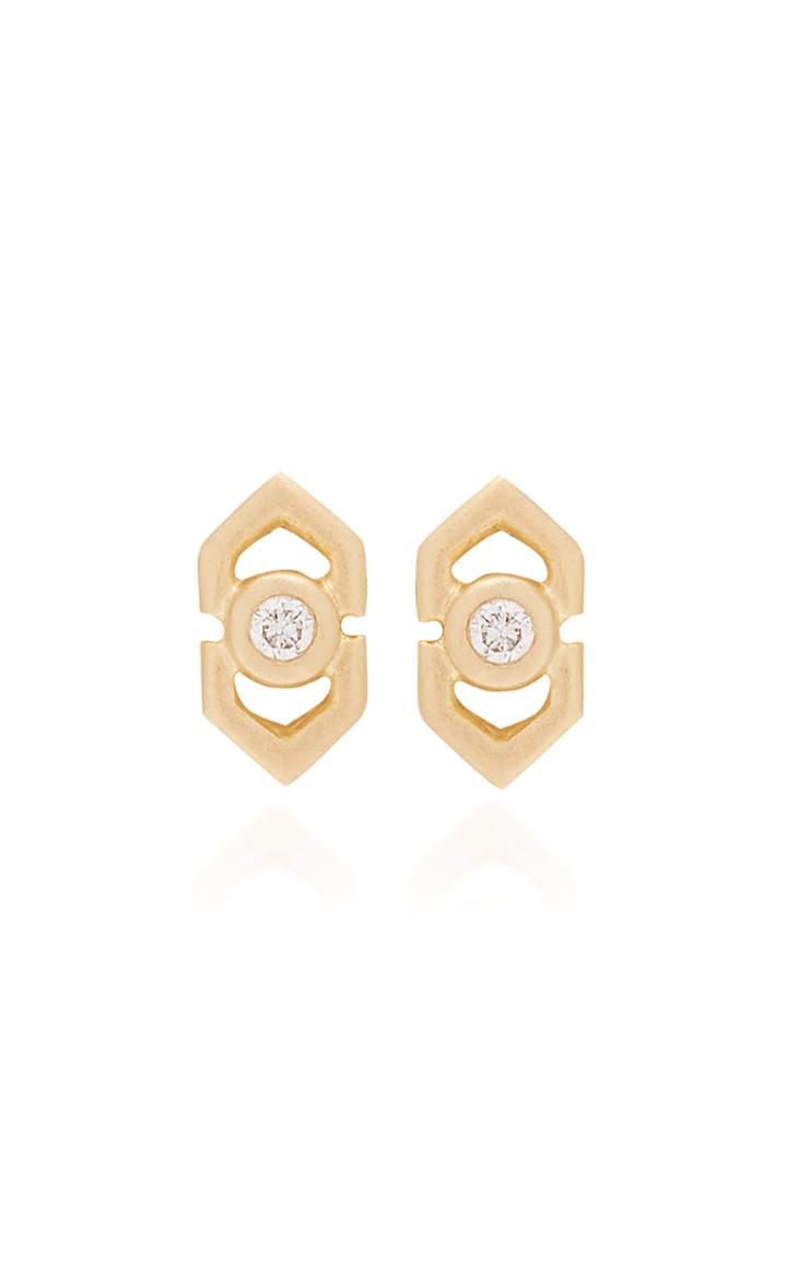 Moda Operandi Doryn Wallach Mini Harlow White Diamond Stud Earrings