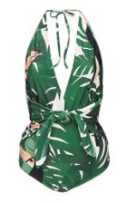 Adriana Degreas Specialorder-geometric Foliage Halter Neck Swimsuit-ac