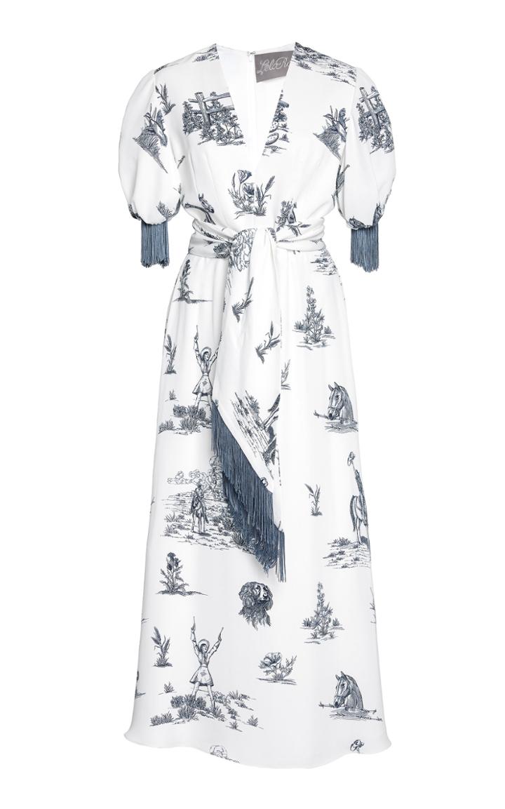 Lela Rose Blouson Sleeve Midi Dress