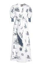 Lela Rose Blouson Sleeve Midi Dress