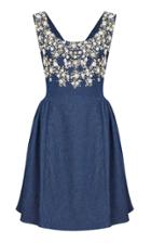 Razan Alazzouni Embellished Denim Mini Dress