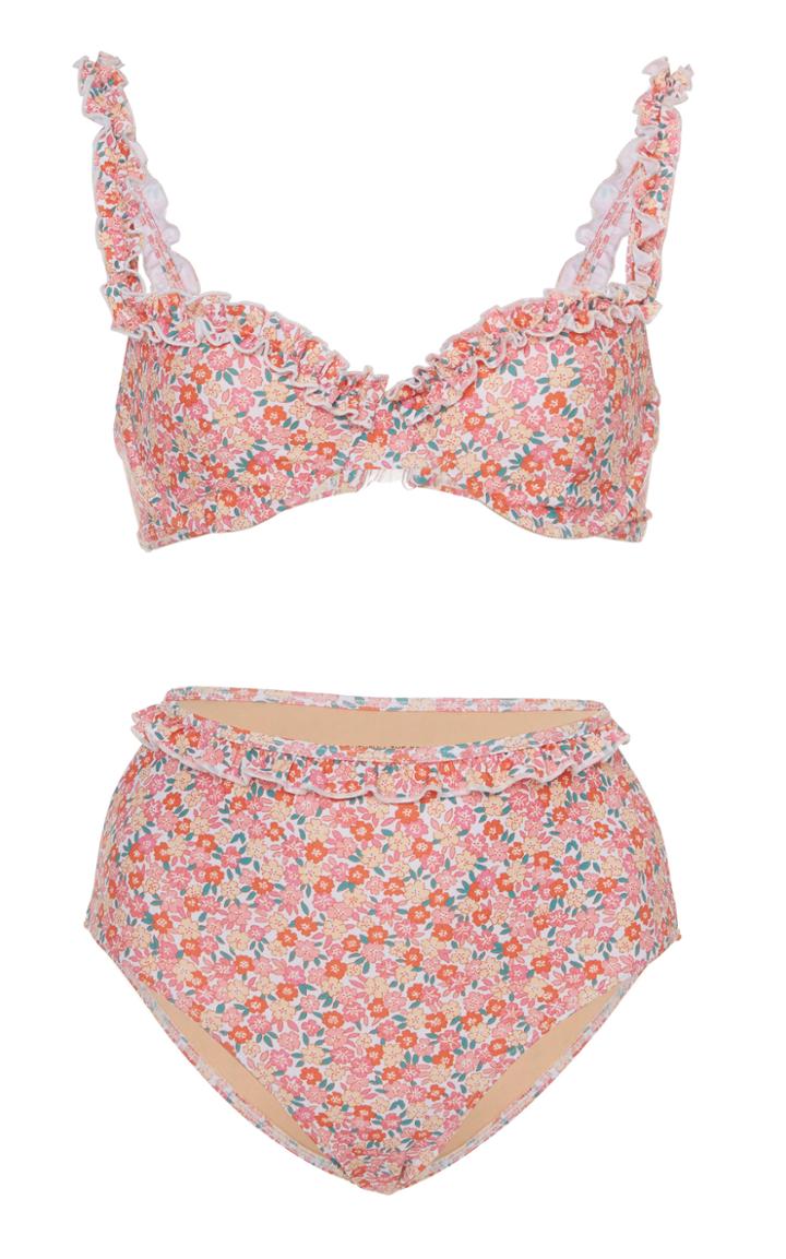 Faithfull The Brand Frida Ruffled Floral-printed Bikini Set