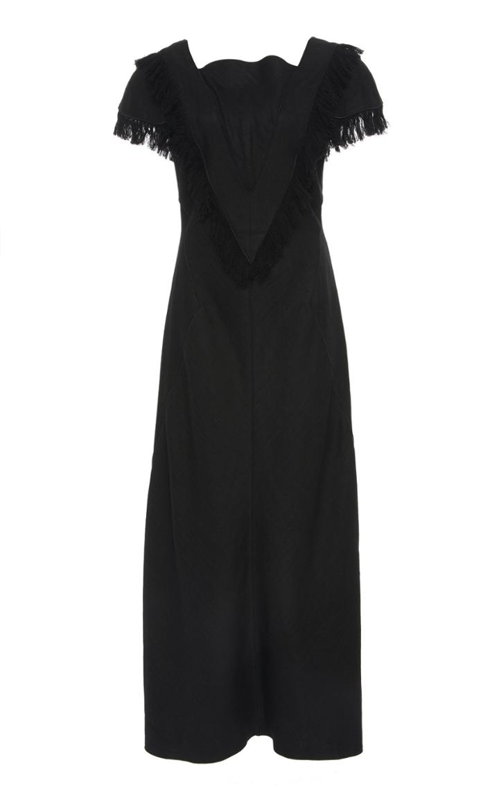 Cyclas Linen Herringbone Fringe Dress