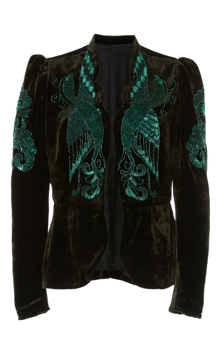 Anna Sui Phoenix Beaded Velvet Jacket